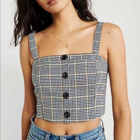 Abercrombie & Fitch Tops - Plaid Cami Crop Top